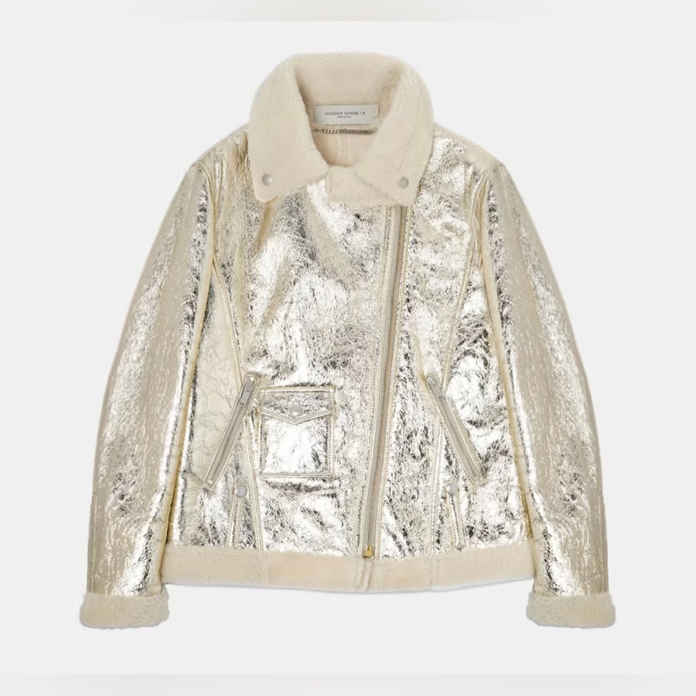 Golden Goose Assia sheepskin jacket in laminated leather/shearling lining NEW🔥 - Picture 8 of 15